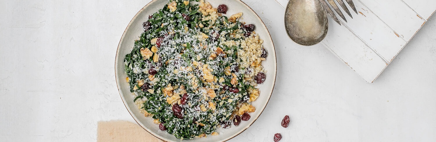 Kale Salad with Cranberries & Quinoa
