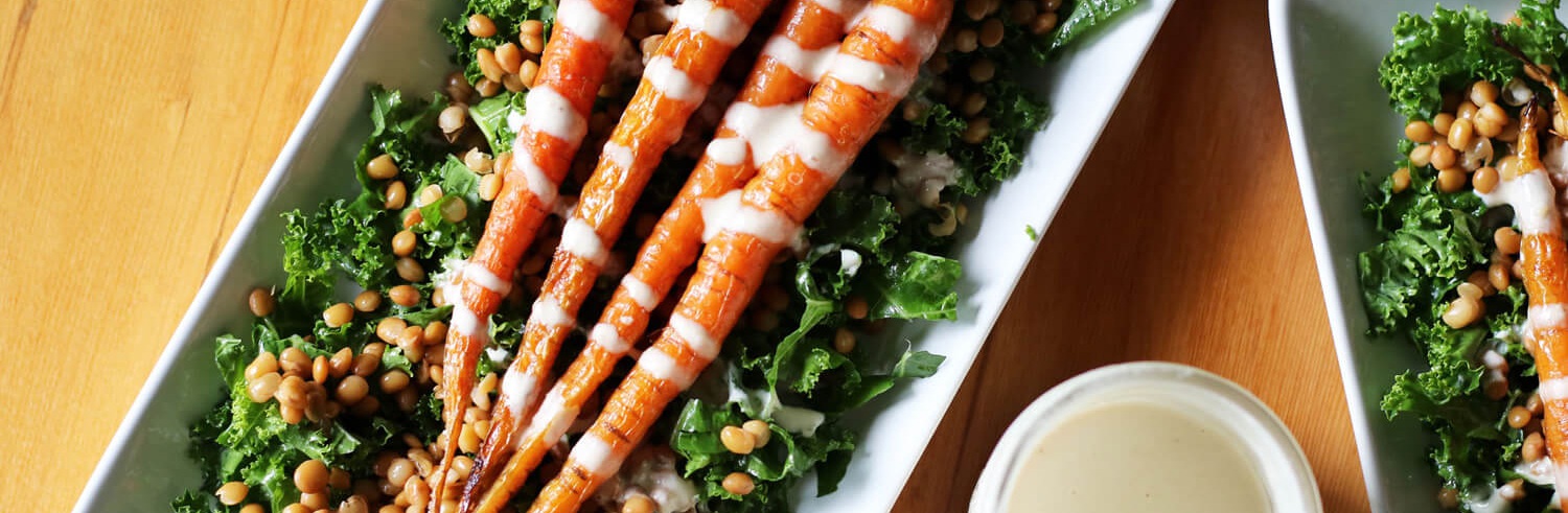 Roasted Carrots with Lentils & Tahini